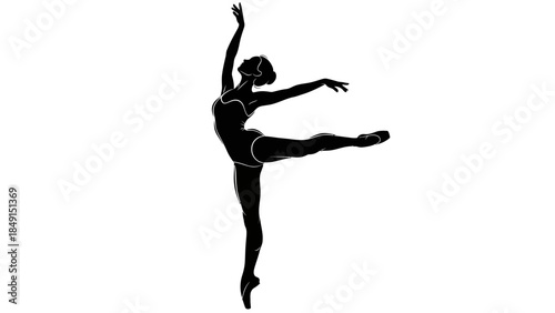 Elegant ballet dancer silhouette performing a graceful leap capturing movement and artistry in
