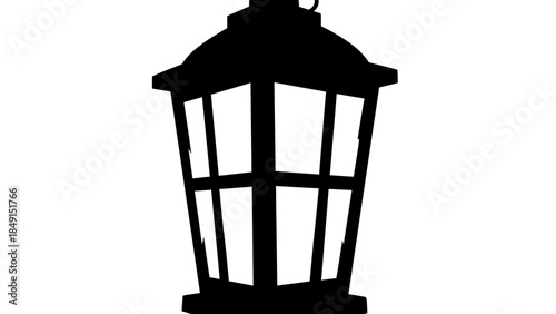 Silhouette of a Classic Vintage Street Lantern Lamp Post Illuminating Urban Pathways