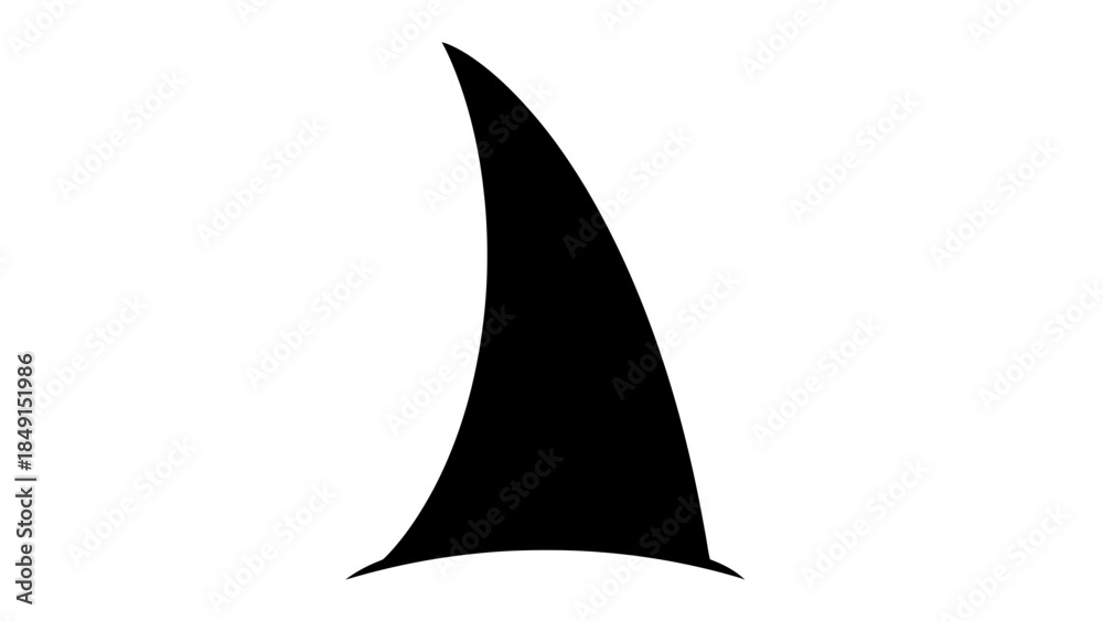 Fototapeta premium Minimalist Black and White Abstract Shape Illustration with Dynamic Curves