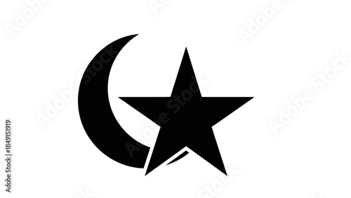 Symbolic representation of celestial harmony intertwining moon and star elements for spiritual or