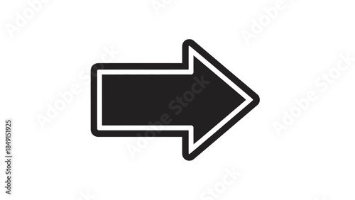 Directional Sign Icon Pointing Right Indicating Movement or Guidance