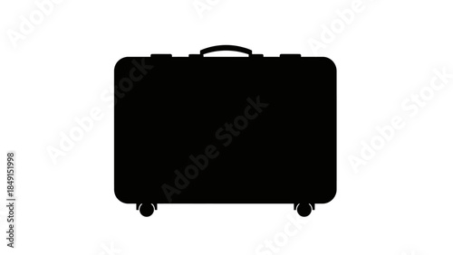 Minimalist Illustration of a Classic Portable Suitcase with Wheels for Travel and Transportation