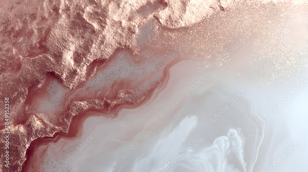 Fototapeta premium Close up of textured pink and white surface with rough and smooth areas