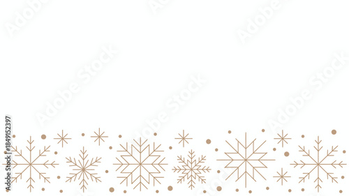 Minimalist Winter Snowflake Pattern on White Background