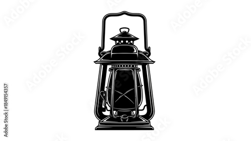 Vintage lantern silhouette emphasizing nostalgic outdoor lighting and classic design