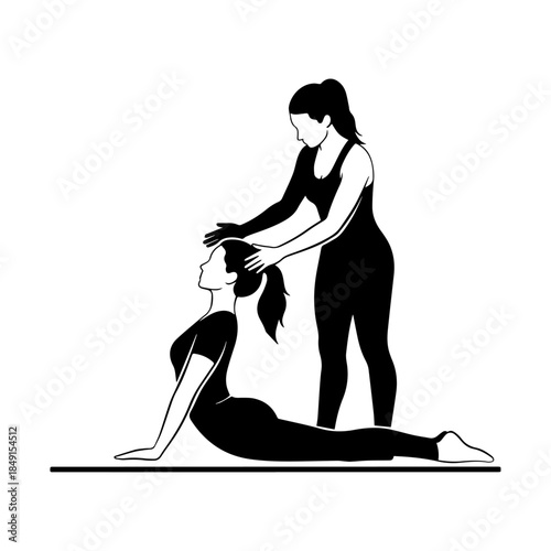 Massage Therapy Professional Providing Relaxing Treatment Silhouette.