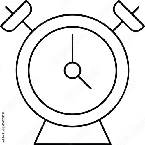 Minimal Outline Alarm User Interface Icon Transparent Background