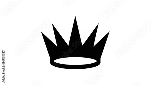 Minimalistic Black Crown Silhouette with Elegant Design for Royal Symbolism or Logo Use