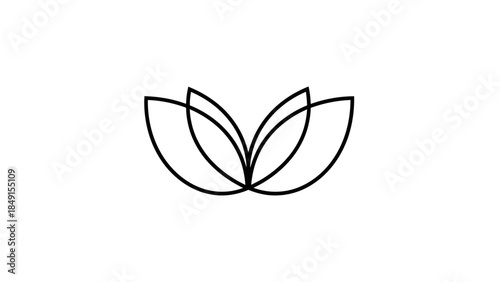 Minimalist Black Line Drawing of a Lotus Flower Emphasizing Simplicity and Elegance