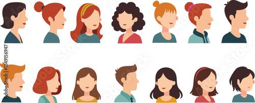 set of women and female body parts vector illustration.