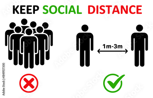 keep distance social distancing icons