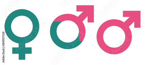 gender symbols male female icon set