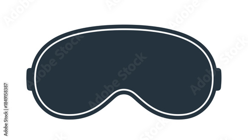 Minimalist Illustration of a Ski or Snowboard Goggle in Monochrome Design