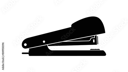 Simplified silhouette illustration of a professional stapler design for office use