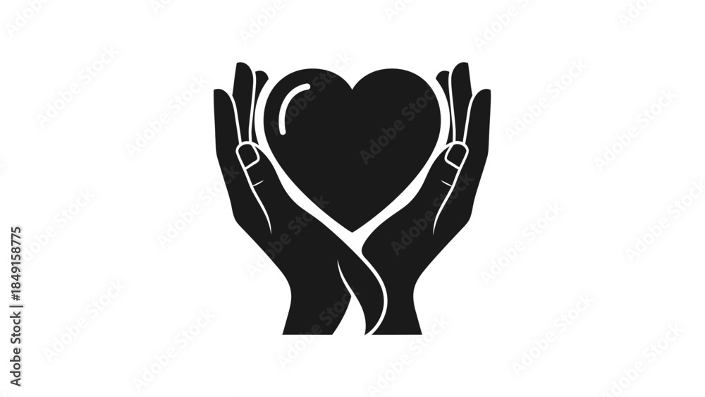 Obraz premium symbolic illustration of caring hands forming a protective heart shape representing compassion and