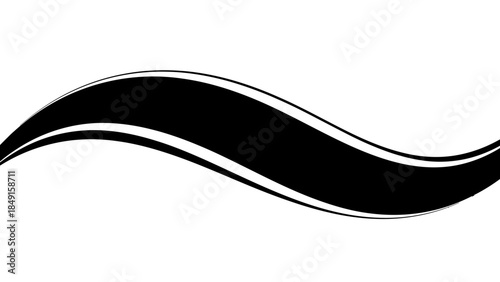 Minimalist Black and White Abstract Wave Design for Artistic and Creative Applications