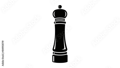 Minimalist Black and White Illustration of a Chess King Piece with Classic Design