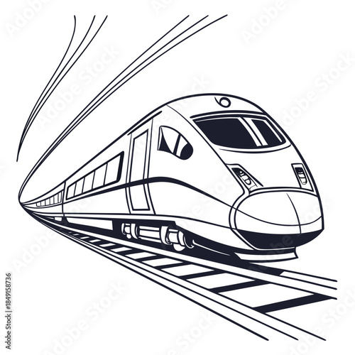 Modern bullet train in motion