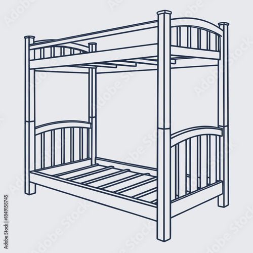 Classic wooden bunk bed