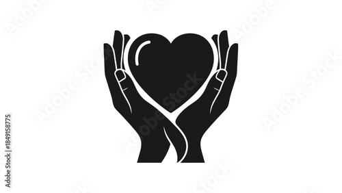 symbolic illustration of caring hands forming a protective heart shape representing compassion and