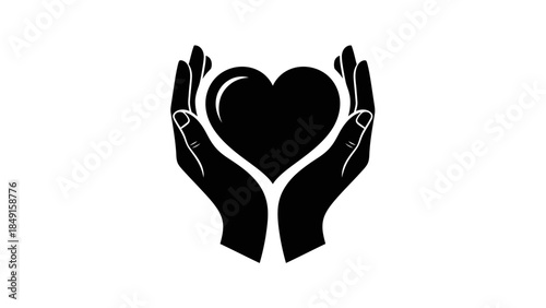 Symbolic illustration of nurturing and care with hands gently holding a heart representing