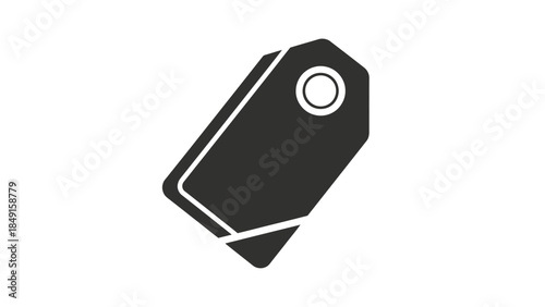Minimalist Tag Icon Illustration in Black and White for Label or Tag Design