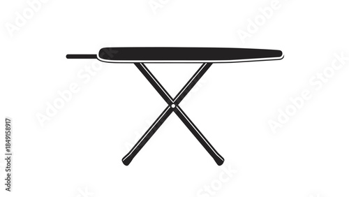Minimalist Illustration of an Ironing Board with a Flat Surface and Crossed Legs for Household Tasks