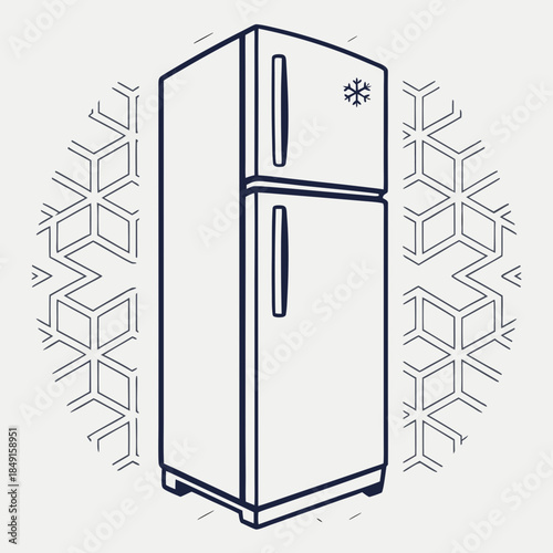 Snowflake fridge illustration
