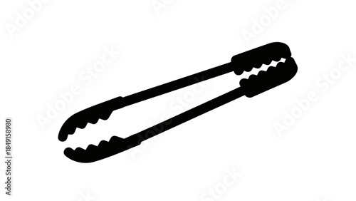 Silhouette of a Basic Tongs Tool for Handling Food or Hot Items in Cooking