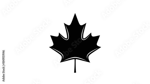 Minimalist black maple leaf icon symbolizing nature and Canadian identity