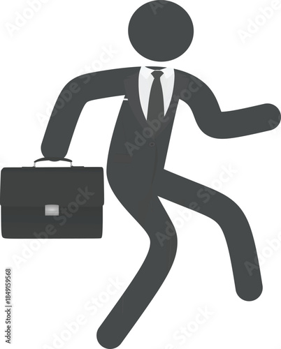 Businessman in hurry concept silhouette. vector