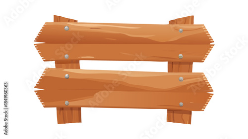 Rustic wooden sign board with planks and bolts, ideal for rustic or western-themed designs