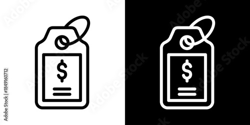 Price Icon Of Line Black And White Style Vector Illustration
