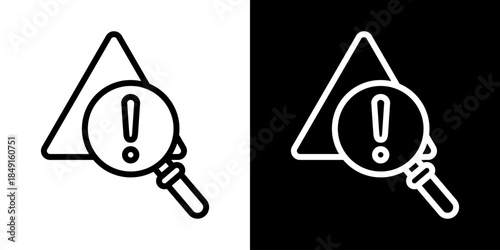 Risk Icon Of Line Black And White Style Vector Illustration
