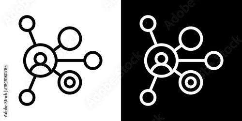 Connection Icon Of Line Black And White Style Vector Illustration
