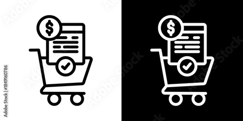 Procurement Icon Of Line Black And White Style Vector Illustration
