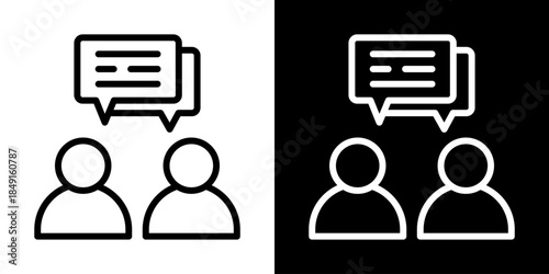 Communication Icon Of Line Black And White Style Vector Illustration
