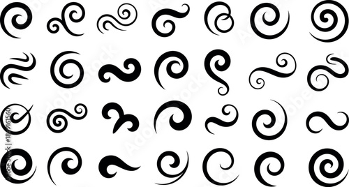 Black Swirl Design Elements