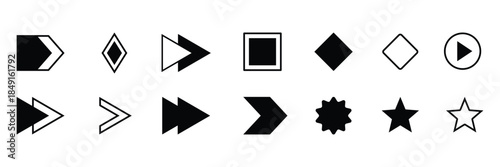 Set of different bullet points icon collection. Minimal user interface elements for apps, websites, infographics. Isolated vector bullet point symbol.