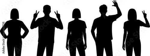 set of people silhouettes in various poses