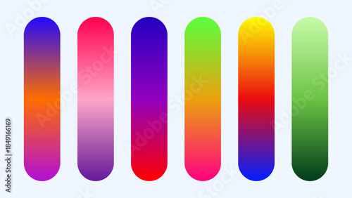 Simple gradient colors vector palette set