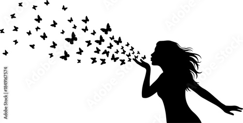 Butterfly Woman Silhouette Transformation Art