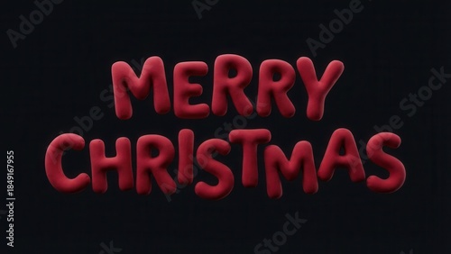Merry Christmas greeting on a dark background with red letters