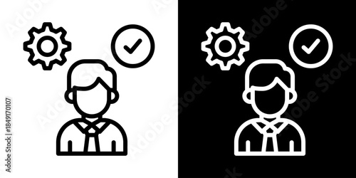 Responsibility Icon Of Line Black And White Style Vector Illustration
