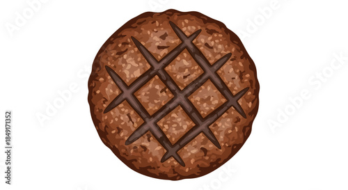 Perfectly grilled hamburger patty with distinct char marks, ready for a delicious meal Vector