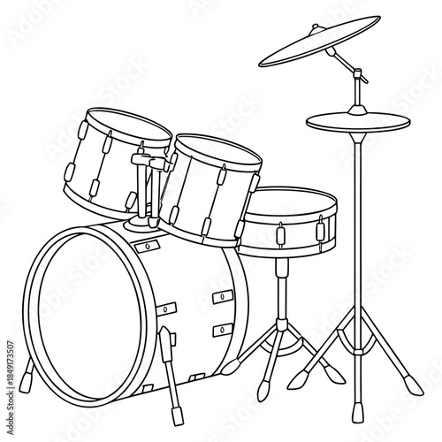 Detailed drum set illustration