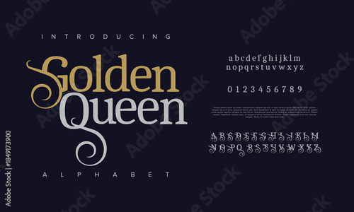 Elegant font alphabet logo. Typography Beauty fashion luxury classic letters serif fonts decorative wedding vintage retro logos. vector illustration