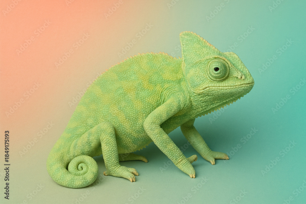 Obraz premium Chameleon as a symbol of adaptation and flexibility of thinking.