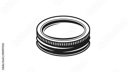 Minimalist Illustration of a Classic camera lens emphasizing simplicity and design