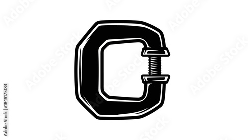 Illustration of a bold uppercase letter 'G' designed with contrasting black and white outline style